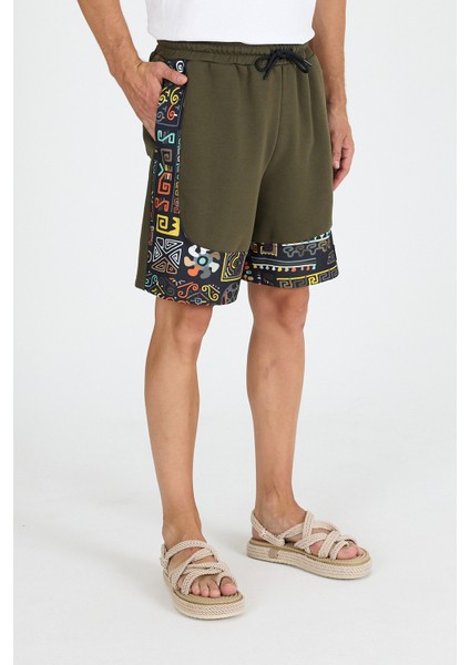 Erkek Haki Paça Geniş Garni Şort fiyatları