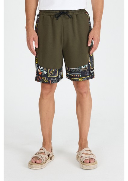 Erkek Haki Paça Geniş Garni Şort modelleri