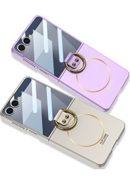 Samsung Galaxy Z Flip 7 Kılıf Magsafe Wireless Şarj Destekli Kıpta Yüzüklü Flip Sert Kapak indirimleri