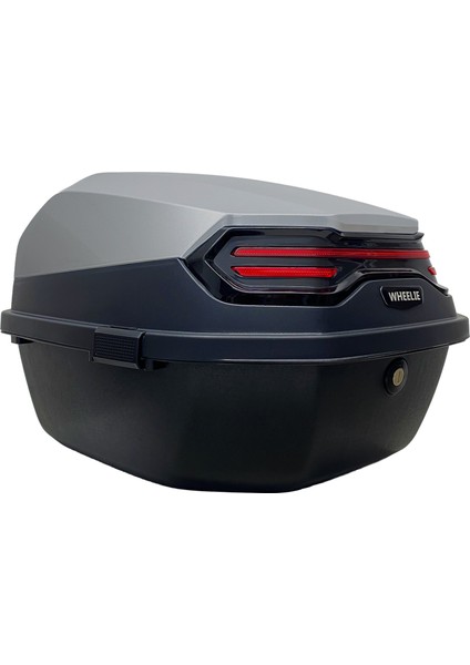 XT08-HG 32 Litre Motosiklet Arka Çanta Honda Gri Parlak Su Geçirmez ABS Çift Kilitleme Üniversal