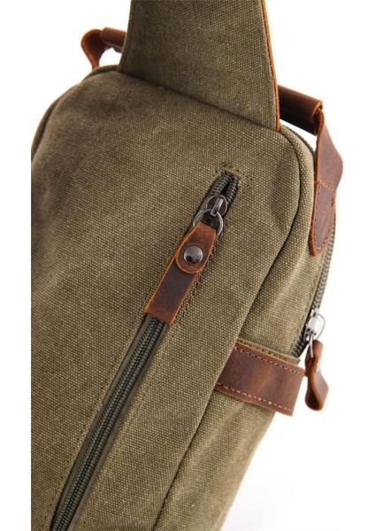 Yeşil Kanvas Omuz Askılı Çapraz Çanta, Şık ve Kullanışlı Tasarım