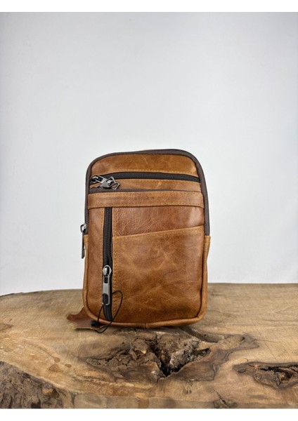 Hakiki Deri Unisex Telefon Çantası, Deri Bel Çantası, Çok Bölmeli Deri Omuz Çantası Taba fiyatları