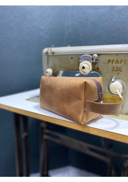 Hakiki Crazy Deri Kestane Unisex Seyahat Çantası, Dopp Kitt,traşlık,el Çantası modelleri