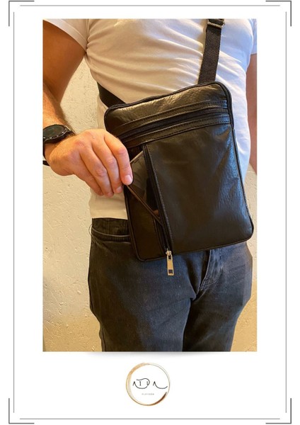 Hakiki Deri Siyah Postacı Çantası, Şık ve Kullanışlı Tasarım fırsatları