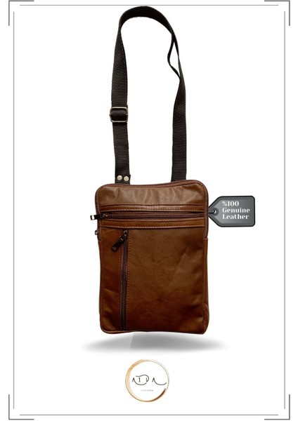 Hakiki Deri Kahverengi Postacı Çantası, Şık ve Kullanışlı Tasarım, 2022 Modeli