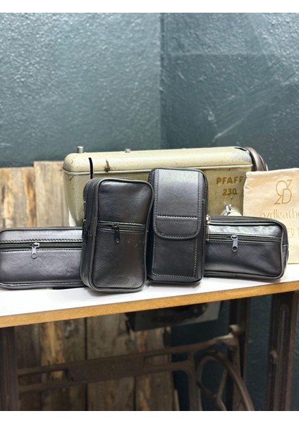 3 Gözlü Dik Deri Kemerlik, Deri Kemer Cüzdanı, Kemer Çantası, Inşaatçı Boyacı Çantası indirimleri