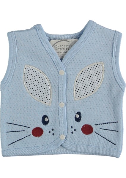 Kapitone Tavşan Nakışlı Yelek