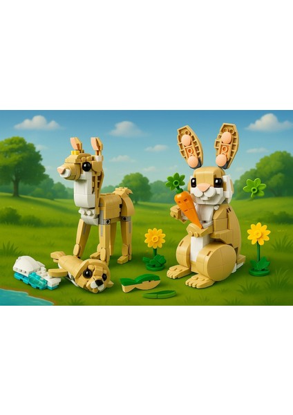 🐇 LEGO Creator 3’ü 1 Arada Sevimli Tavşan Seti (31162) – 326 Parça | 8+ Yaş