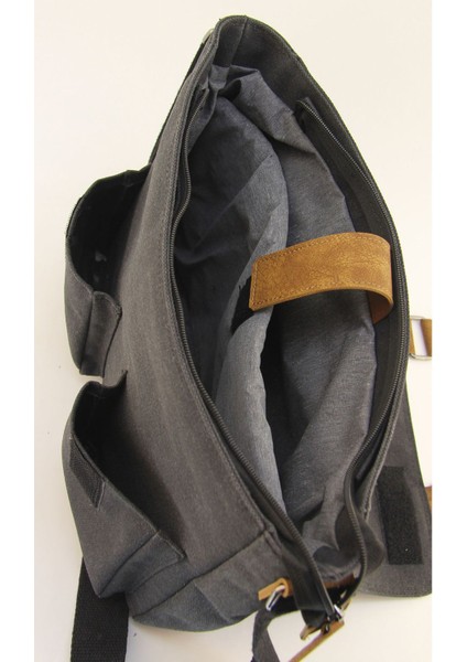 Kahverengi Kanvas Su Geçirmez Postacı Çanta, Iş ve Okul Evrakları Için Şık Tasarım