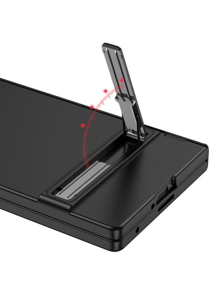 Samsung Galaxy Z Fold 7 Kılıf L Standlı Kamera Korumalı Kıpta Titanyum Renkli Mıknatıslı Pc Mika Kapak modelleri
