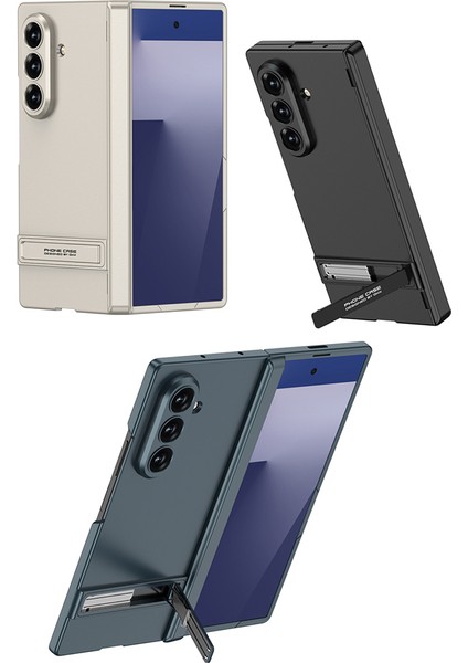 Samsung Galaxy Z Fold 7 Kılıf L Standlı Kamera Korumalı Kıpta Titanyum Renkli Mıknatıslı Pc Mika Kapak fiyatları