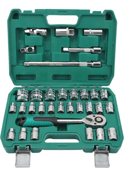 32 Parça 1/2" (Yarım Inç) Ağır Hizmet Profesyonel Lokma Takımı