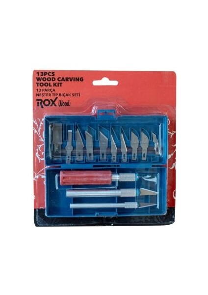 Wood Neşter Tip Maket Bıçağı Seti 13 Parça