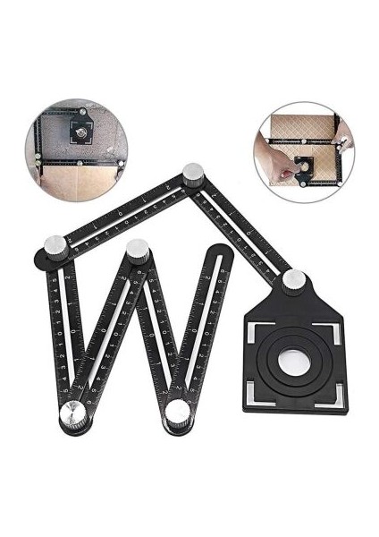 Wood 0071 Alüminyum Çok Fonksiyonlu Delik Şablon Cetveli