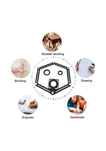 Wood 0071 Alüminyum Çok Fonksiyonlu Delik Şablon Cetveli modelleri