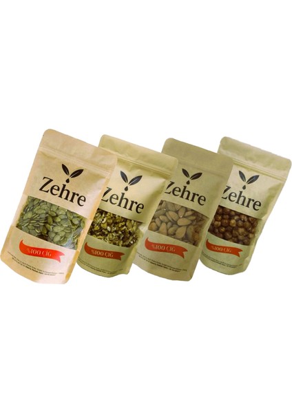 4'lü Avantaj Paketi 250 gr Çiğ Kabak Çekirdeği İçi + 250 gr Çiğ Badem İçi + 250 gr Çiğ Fındık İçi + 250 gr Ceviz İçi