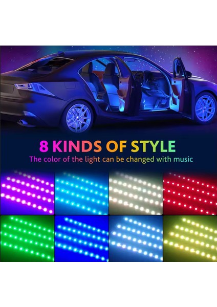 48 LED Araç Içi Ayak Altı LED Işık Kumandalı Müziğe Duyarlı Çakmaklık Girişli Çok Renkli Araç Içi Aydınlatma indirimleri