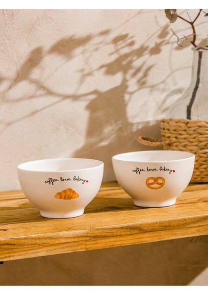 Lcw Home Baskılı Seramik Kase Seti 2'li 14 cm (W5)