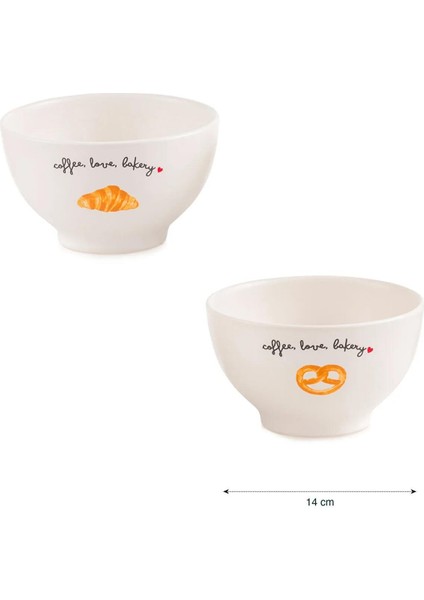 Lcw Home Baskılı Seramik Kase Seti 2'li 14 cm (W5) indirimleri