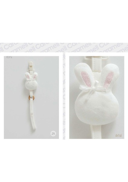 My Baby Kumsal Tavşanlı Emzik Askısı 2 Li Set 1789 Pembe ve Ekru