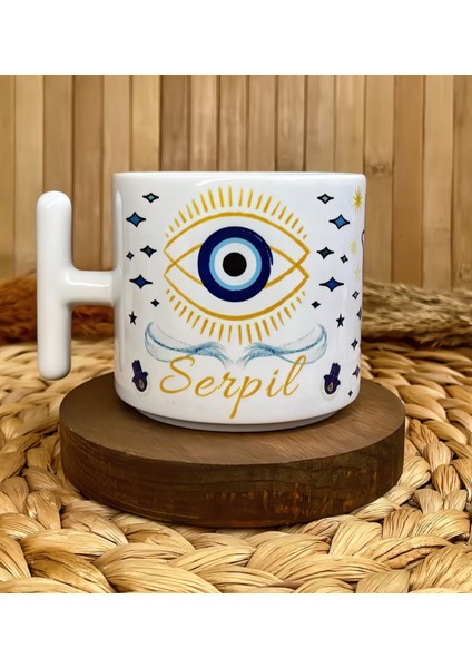 Kişiye Özel Isimli Nazar Göz Temalı T Kupa fiyatları