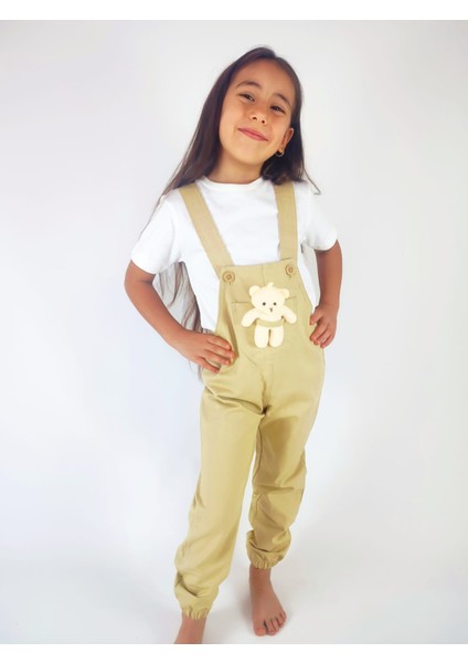 Kısa Kollu Tişört ve Ayıcıklı, Askı Boyu Ayarlanabilen Salopet Tulum 2'li Kız-Erkek Çocuk Takım fiyatları