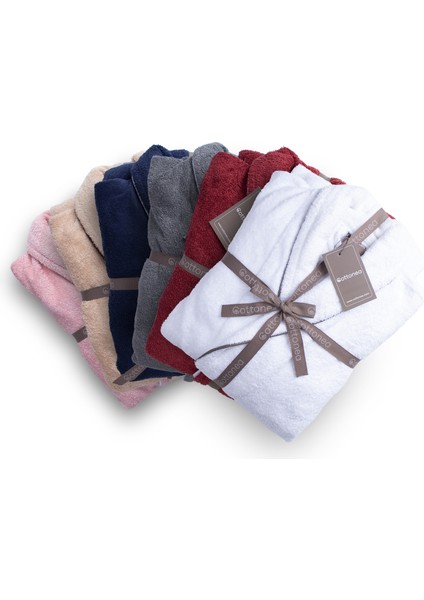 % 100 Pamuklu Laodikeia Kapşonlu Bornoz Kadın Erkek Unisex Lacivert indirimleri