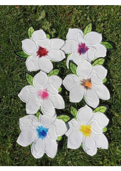 6 Adet Yeşil Yapraklı Mix Renkli Kahve Sunum Mendili, Servis Peçetesi, Kokteyl Peçetesi