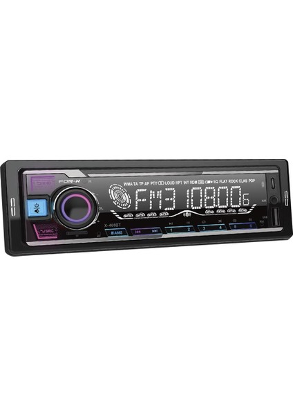 X-400BT-BLUETOOTH 5.1-Fm-Usb-Renk Değiştiren TUŞLAR-4X60W-2 Anfi Çıkışlı Oto Teyp