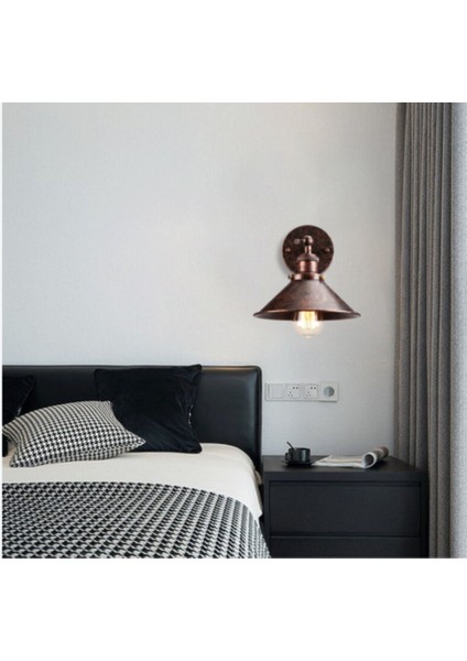 Vintage1,rustik1,retro1 Fırçalı Bakır Hareketli Başlık Metal Aplik ÇAP:23CM