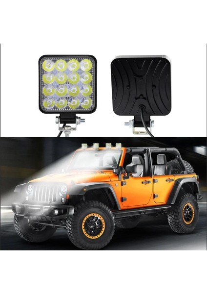 16 Ledli Tepe Lambası Geri Vites Lambası Ofroad Traktör Tır Kamyon Sis Farı