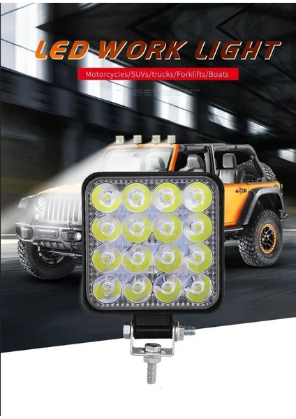 16 Ledli Tepe Lambası Geri Vites Lambası Ofroad Traktör Tır Kamyon Sis Farı modelleri