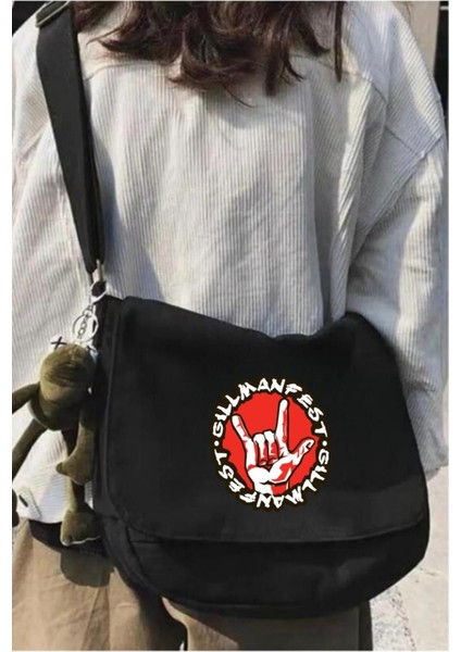 Unisex Siyah Postacı Çantası, Şık ve Hafif Günlük Kullanım Için Perfect