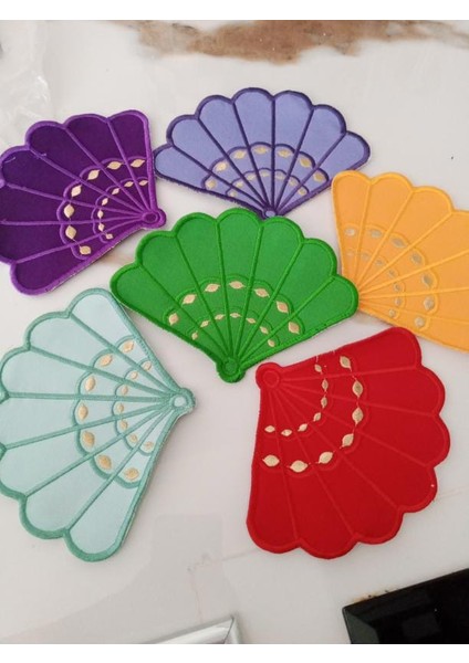 6 Adet Yelpaze Model Kahve Sunum Mendili, Servis Peçetesi, Kokteyl Peçetesi