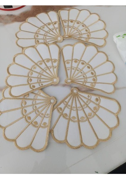 6 Adet Yelpaze Model Kahve Sunum Mendili, Servis Peçetesi, Kokteyl Peçetesi