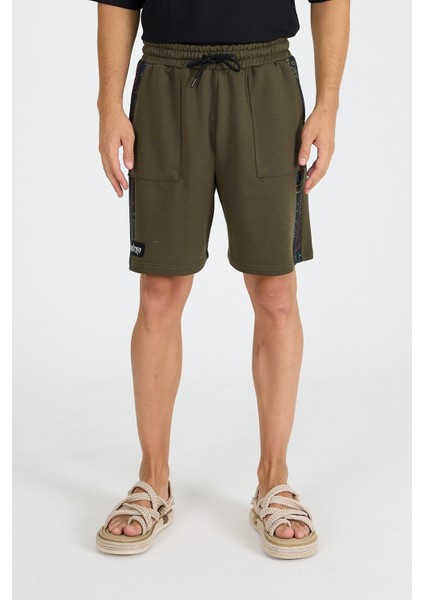 Erkek Haki Yan Geniş Garni Şort fiyatları