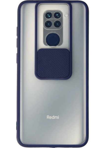 Xiaomi Redmi Note 9 Kılıf Palm Buzlu Kamera Sürgülü Silikon - Lacivert Dpmah