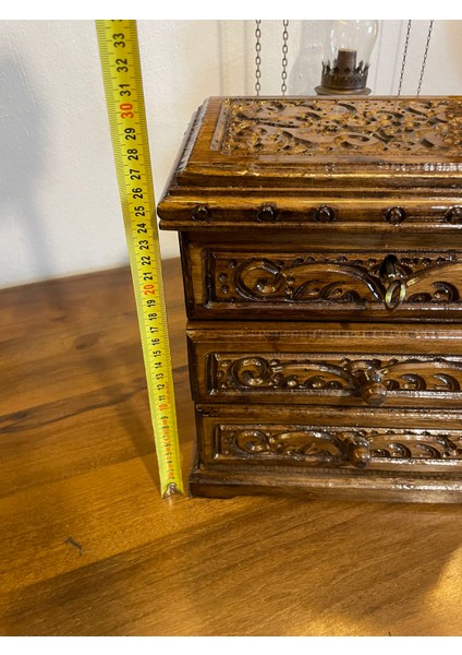 Ahşap 2 Cekmecelik Aynalı Kilitli Sandık fırsatları