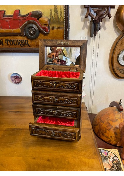 Ahşap 3 Cekmeceli Aynalı Sandık