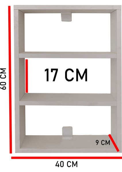 3 Katlı Duvar Tipi Baharatlık Rafı – 60X40X9 cm | Beyaz | Kolay Kurulum | Duvara Monte indirimleri