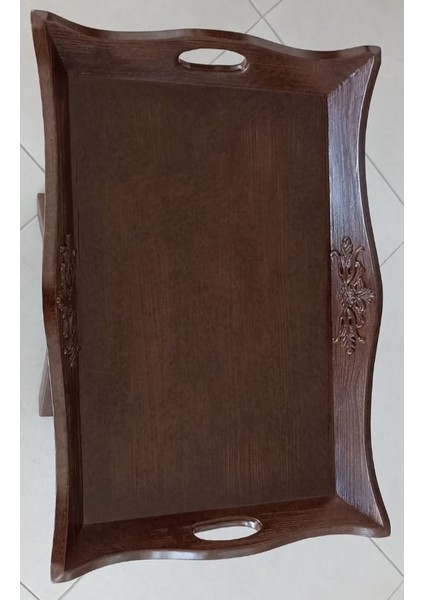 TEPSİ SEHPA KAHVERENGİ LADİN AĞACI ÜRETİM (AYRILABİLİR AYAK)