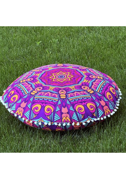 Mandala 1 - Yıkanabilir Kılıflı Yer Minderi – Çift Taraflı Ponponlu - Koltuk Yastığı, Meditasyon Yastığı, Oturma Odası Veya Balkon indirimleri