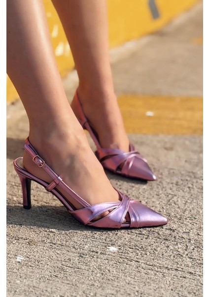 Peraps Parlak Deri Yüksek Topuklu Stiletto Pembe indirimleri