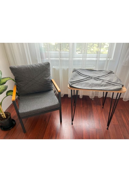 Balkon Bahçe Mobilyası Minder Kılıfı 55.60 Ölçülerde Antrasit Gri fiyatları