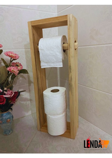 Doğal Desenli Dekoratif Tuvalet Kağıtlığı (Çam Ağacından Üretilmiştir)