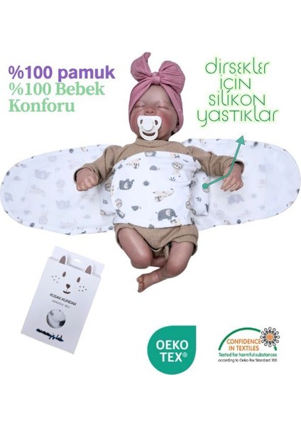 0-4 Ay Renkli Desenli %100 Pamuk Kuşak Kundak Yarım Kundak Kemer
