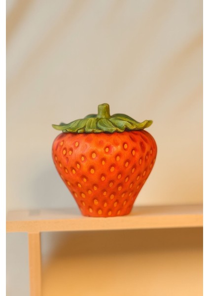 Boyanabilir Çilek Seramik Kutu | Çocuk Atölyesi Için El Yapımı Beton Tozu Obje fiyatları