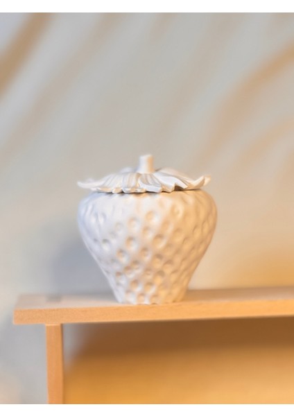 Boyanabilir Çilek Seramik Kutu | Çocuk Atölyesi Için El Yapımı Beton Tozu Obje indirimleri