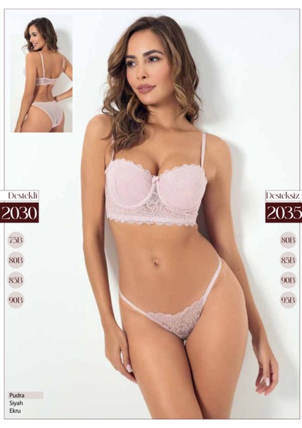 Godewo 2030 Dantelli Straplez Destekli Kadın Sütyen Takımı fiyatları