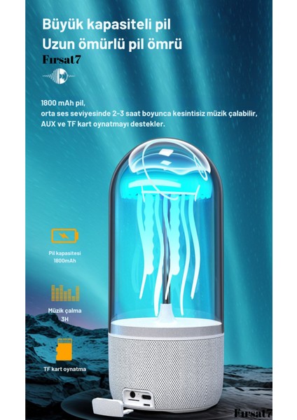 Denizanası Hareketli Gece Lambası LED ve Bluetooth Hoparlör Ev Ofis Sevgiliye Hediye Gece Lambası fiyatları